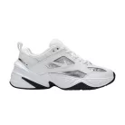 Nike M2K Tekno White Metallic Silver Black dámske nízke streetové tenisky strieborné-biele — produktová fotografia na bielom pozadí, bočný pohľad