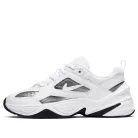 Nike M2K Tekno White Metallic Silver Black dámske nízke streetové tenisky strieborné-biele — produktová fotografia na bielom pozadí, bočný pohľad