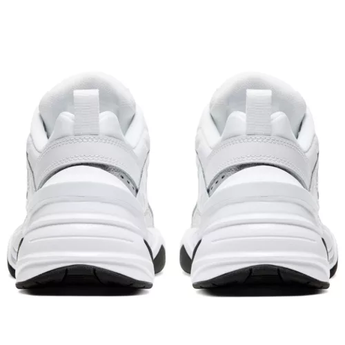 Nike M2K Tekno White Metallic Silver Black dámske nízke streetové tenisky strieborné-biele — produktová fotografia na bielom pozadí, bočný pohľad
