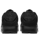 Nike Air Max 90 Recraft Triple Black nízke streetové tenisky čierne — produktová fotografia na bielom pozadí, bočný pohľad