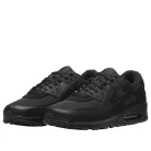 Nike Air Max 90 Recraft Triple Black nízke streetové tenisky čierne — produktová fotografia na bielom pozadí, bočný pohľad
