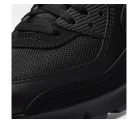Nike Air Max 90 Recraft Triple Black nízke streetové tenisky čierne — produktová fotografia na bielom pozadí, bočný pohľad