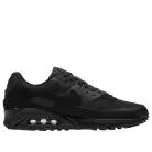 Nike Air Max 90 Recraft Triple Black nízke streetové tenisky čierne — produktová fotografia na bielom pozadí, bočný pohľad