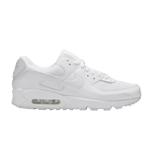 Nike Air Max 90 Recraft Triple White nízke streetové tenisky biele — produktová fotografia na bielom pozadí, bočný pohľad