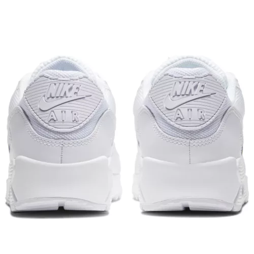 Nike Air Max 90 Recraft Triple White nízke streetové tenisky biele — produktová fotografia na bielom pozadí, bočný pohľad