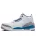 Jordan 3 Retro Wizards nízke streetové tenisky — produktová fotografia na bielom pozadí, bočný pohľad