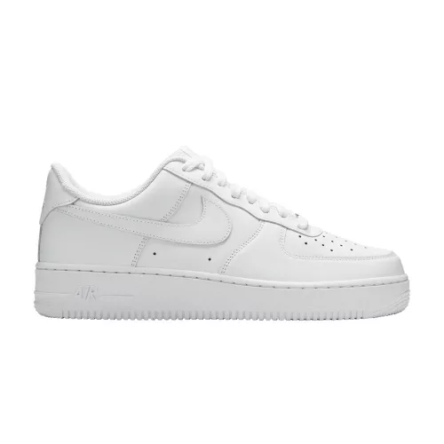 Nike Air Force 1 Low '07 White nízke streetové tenisky biele — produktová fotografia na bielom pozadí, bočný pohľad