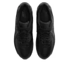 Nike Air Max 90 Leather Triple Black nízke streetové tenisky čierne — produktová fotografia na bielom pozadí, bočný pohľad