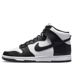 Nike Dunk High Panda Black White (2021/2024) vysoké streetové tenisky čierne-biele — produktová fotografia na bielom pozadí, bočný pohľad