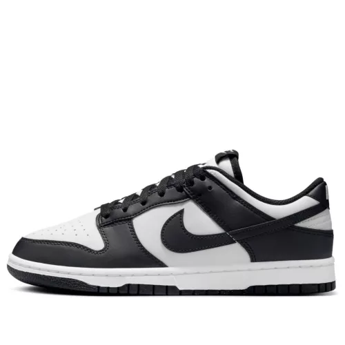 Nike Dunk Low Next Nature White Black Panda dámske nízke streetové tenisky čierne-biele — produktová fotografia na bielom pozadí, bočný pohľad