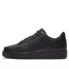 Nike Air Force 1 Low '07 Black dámske nízke streetové tenisky čierne — produktová fotografia na bielom pozadí, bočný pohľad