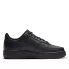Nike Air Force 1 Low '07 Black dámske nízke streetové tenisky čierne — produktová fotografia na bielom pozadí, bočný pohľad