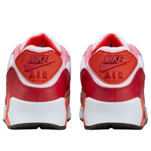 Nike Air Max 90 Peony Light Crimson nízke streetové tenisky červené — produktová fotografia na bielom pozadí, bočný pohľad
