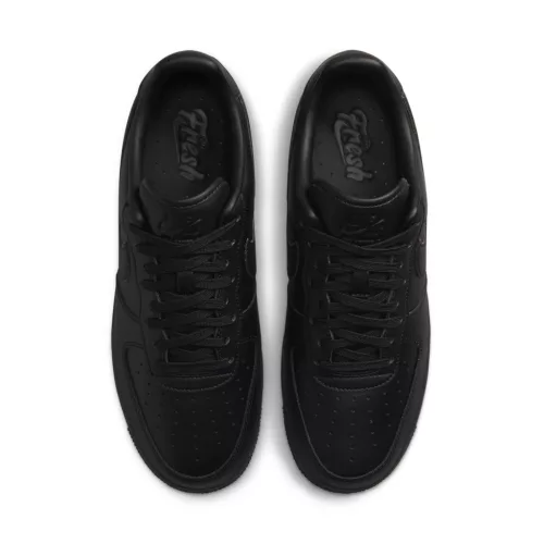 Nike Air Force 1 Low '07 Fresh Black Anthracite nízke streetové tenisky čierne-tmavosivé — produktová fotografia na bielom pozadí, bočný pohľad