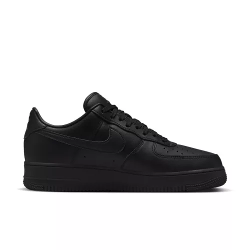 Nike Air Force 1 Low '07 Fresh Black Anthracite nízke streetové tenisky čierne-tmavosivé — produktová fotografia na bielom pozadí, bočný pohľad