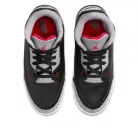 Jordan 3 Retro Black Cement (2024) detské nízke streetové tenisky čierne — produktová fotografia na bielom pozadí, bočný pohľad