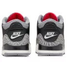 Jordan 3 Retro Black Cement (2024) detské nízke streetové tenisky čierne — produktová fotografia na bielom pozadí, bočný pohľad