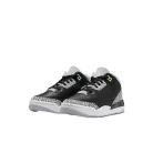 Jordan 3 Retro Green Glow detské nízke streetové tenisky zelené — produktová fotografia na bielom pozadí, bočný pohľad