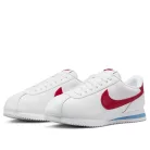 Nike Cortez Forrest Gump (2024) dámske nízke streetové tenisky biele-červené — produktová fotografia na bielom pozadí, bočný pohľad