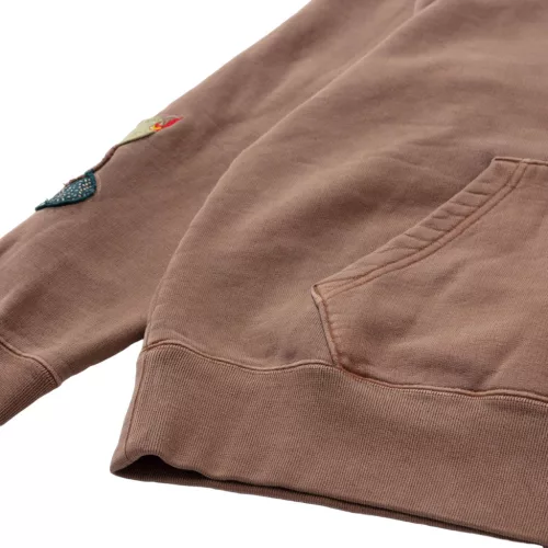 Travis Scott x Jordan Flight Graphic Hoodie Archaeo Brown mikina s kapucňou hnedá — produktová fotografia na bielom pozadí, bočný pohľad