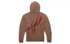 Travis Scott x Jordan Flight Graphic Hoodie Archaeo Brown mikina s kapucňou hnedá — produktová fotografia na bielom pozadí, bočný pohľad
