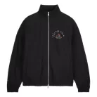 Travis Scott x Jordan Woven Jacket Black bunda čierna — produktová fotografia na bielom pozadí, bočný pohľad