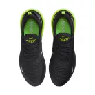 Nike Air Max 270 Black Neon nízke streetové tenisky čierne — produktová fotografia na bielom pozadí, bočný pohľad