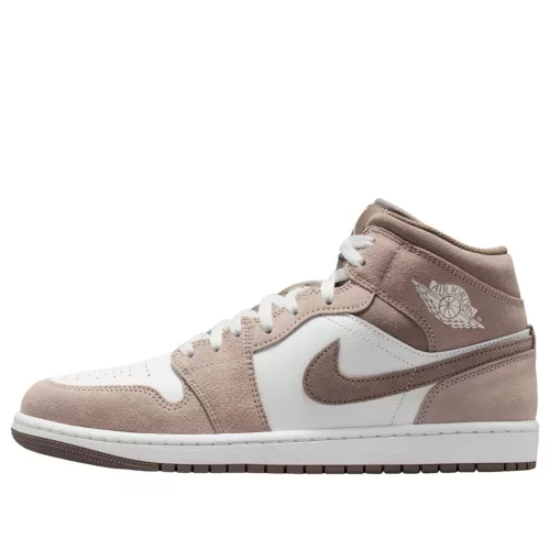 Air Jordan 1 Mid Enigma Stone pánske členkové basketbalové topánky sivé