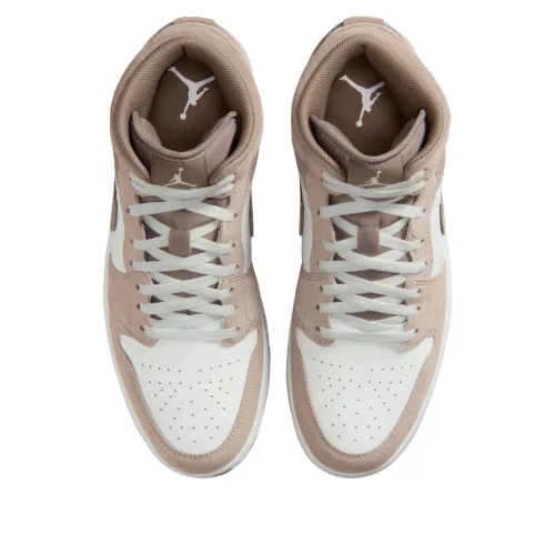 Air Jordan 1 Mid Enigma Stone pánske členkové basketbalové topánky sivé