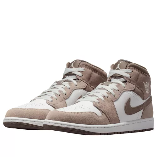 Air Jordan 1 Mid Enigma Stone pánske členkové basketbalové topánky sivé