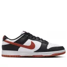Nike Dunk Low Retro Dragon Red nízke streetové tenisky čierne-červené — produktová fotografia na bielom pozadí, bočný pohľad