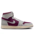 Jordan 1 High Zoom Air CMFT 2 Bordeaux dámske vysoké streetové tenisky — produktová fotografia na bielom pozadí, bočný pohľad