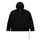 Air Jordan x Travis Scott 1/2-Zip Jacket 'Black' mikina čierna — produktová fotografia na bielom pozadí, bočný pohľad