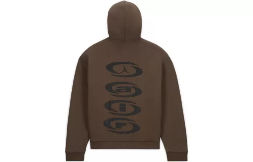 Jordan x Travis Scott Pullover Hoodie Palomino mikina s kapucňou hnedá — produktová fotografia na bielom pozadí, bočný pohľad