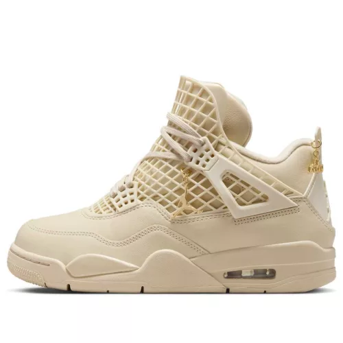 Jordan 4 Retro Net Rattan dámske nízke streetové tenisky — produktová fotografia na bielom pozadí, bočný pohľad