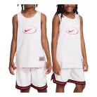 Nike Culture of Basketball Older Kids' Reversible Jersey White/University Red/University Red dres biely-červený — produktová fotografia na bielom pozadí, bočný