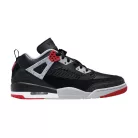 Jordan Spizike Low Black Cement nízke streetové tenisky čierne — produktová fotografia na bielom pozadí, bočný pohľad
