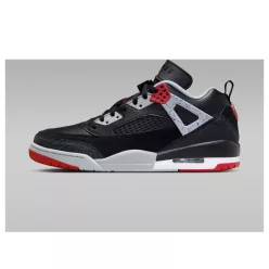 Jordan Spizike Low Black Cement nízke streetové tenisky čierne — produktová fotografia na bielom pozadí, bočný pohľad