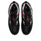 Jordan Spizike Low Black Cement nízke streetové tenisky čierne — produktová fotografia na bielom pozadí, bočný pohľad