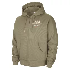 Team 31 Nike NBA Jacket Neutral Olive/Hyper Crimson/Antique Brass/Hyper Crimson pánska bunda olivová-červená — produktová fotografia na bielom pozadí, bočný
