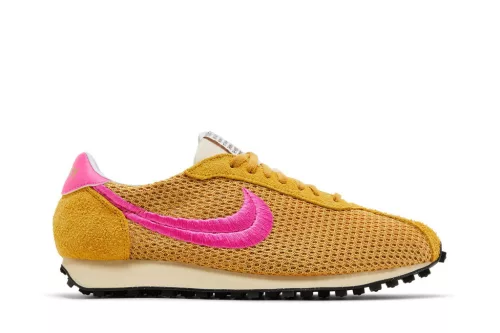 Nike LD-1000 SP Stussy Sanded Gold nízke streetové tenisky zlaté — produktová fotografia na bielom pozadí, bočný pohľad