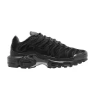 Nike Air Max Plus Black Anthracite Sail dámske nízke streetové tenisky čierne-tmavosivé — produktová fotografia na bielom pozadí, bočný pohľad