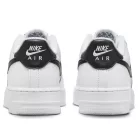 Nike Air Force 1 Low White Black (2024) detské nízke streetové tenisky biele-čierne — produktová fotografia na bielom pozadí, bočný pohľad