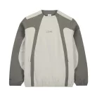 Nike x Corteiz Mid Layer Pullover Flat Pewter Grey mikina sivá — produktová fotografia na bielom pozadí, bočný pohľad