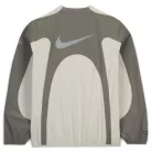 Nike x Corteiz Mid Layer Pullover Flat Pewter Grey mikina sivá — produktová fotografia na bielom pozadí, bočný pohľad