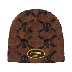   Supreme x Vanson Leathers Skull Beanie 'Brown' unisex šiltovka hnedá