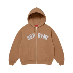   Supreme Arc Thermal Lined Zip Up Hooded Sweatshirt 'Light Brown' unisex mikina svetlohnedá