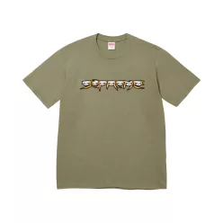   Supreme Skulls Spellout Tee 'Light Olive' unisex tričko svetlo olivové