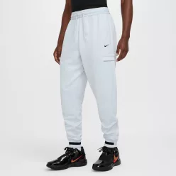 Nike DNA Therma-FIT Basketball Trousers Pure Platinum/Black pánske nohavice čierne — produktová fotografia na bielom pozadí, bočný pohľad
