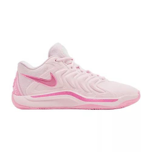 Nike KD 17 NRG Aunt Pearl nízke basketbalové tenisky — produktová fotografia na bielom pozadí, bočný pohľad